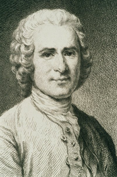 Ritratto di Jean Jacques Rousseau (1712-78) filosofo francese da French School